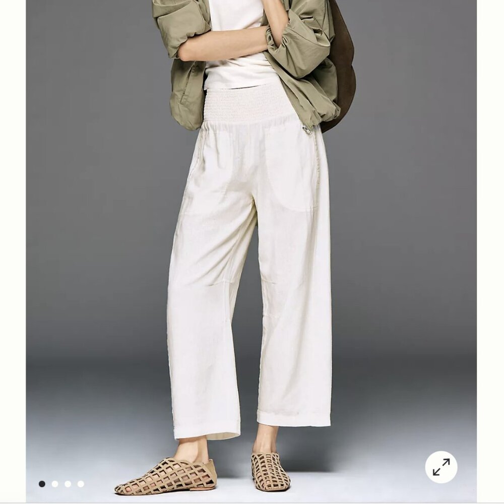 Anthropologie Pilcro Reese Linen Blend Pull-On Barrel Pants – S – Runs Large